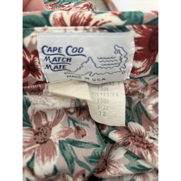 Cape Cod Match Mates Women's Size 12 Button Down Floral Shirt Blouse VTG 70s - Picture 9 of 12